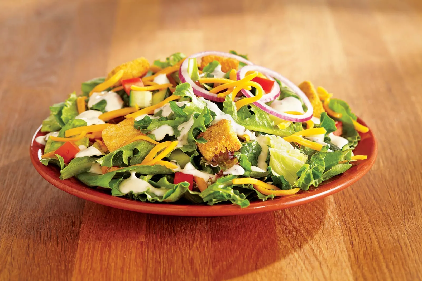 Fresh side salad with mixed greens and vegetables